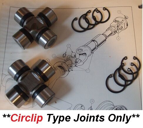 UNIVERSAL JOINTS x2 (Vauxhall Viva) (HA, HB, HC & GT) (**Circlip Type**) (1963- 79) 