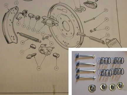 REAR BRAKE SHOE FITTING KIT (Volvo Amazon P1200 P1300 P1800 P2200) (1962- 68 Only) 
