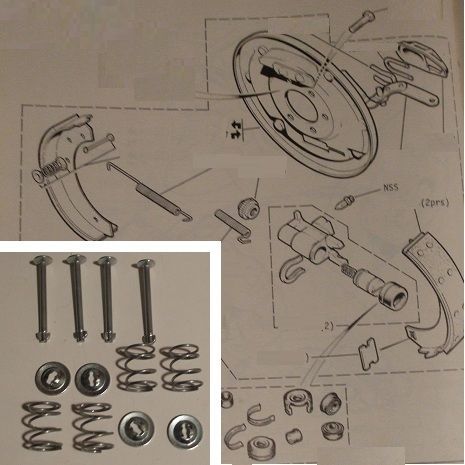 REAR BRAKE SHOE FITTING KIT (Austin Maxi) (1500 & 1750) (1969- 82) 