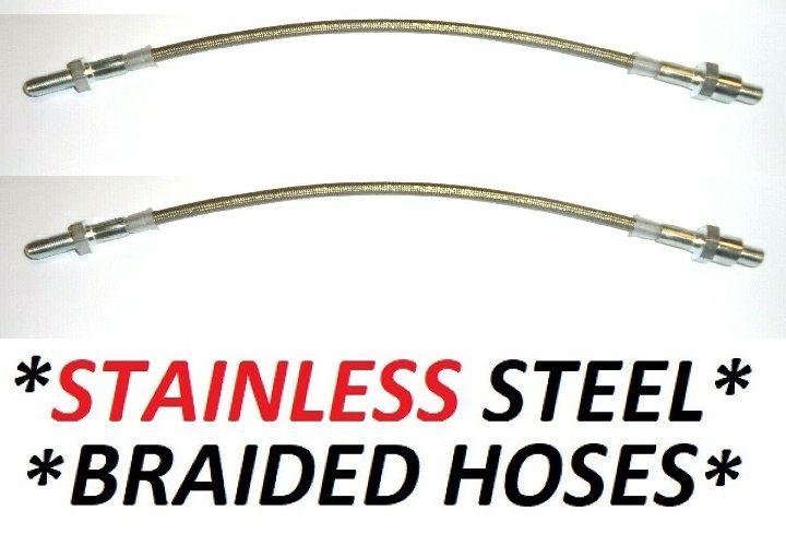 FRONT BRAKE HOSES  (*STAINLESS STEEL BRAIDED*) x2 (Jensen Interceptor) (4.0 Litre) (1950- 55) 