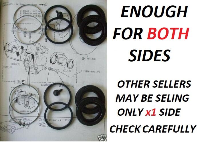 REAR BRAKE CALIPER REPAIR SEALS KITS x2 (TVR Tasmin 280 350 400 420 450, Wedge) (1980- 90) 