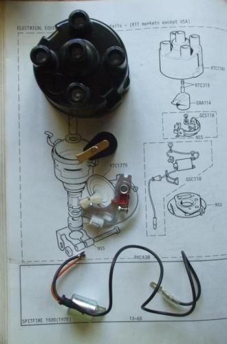 DISTRIBUTOR CAP POINTS ROTOR ARM CONDENSER (Hillman Imp) (**From 1973- 76**)