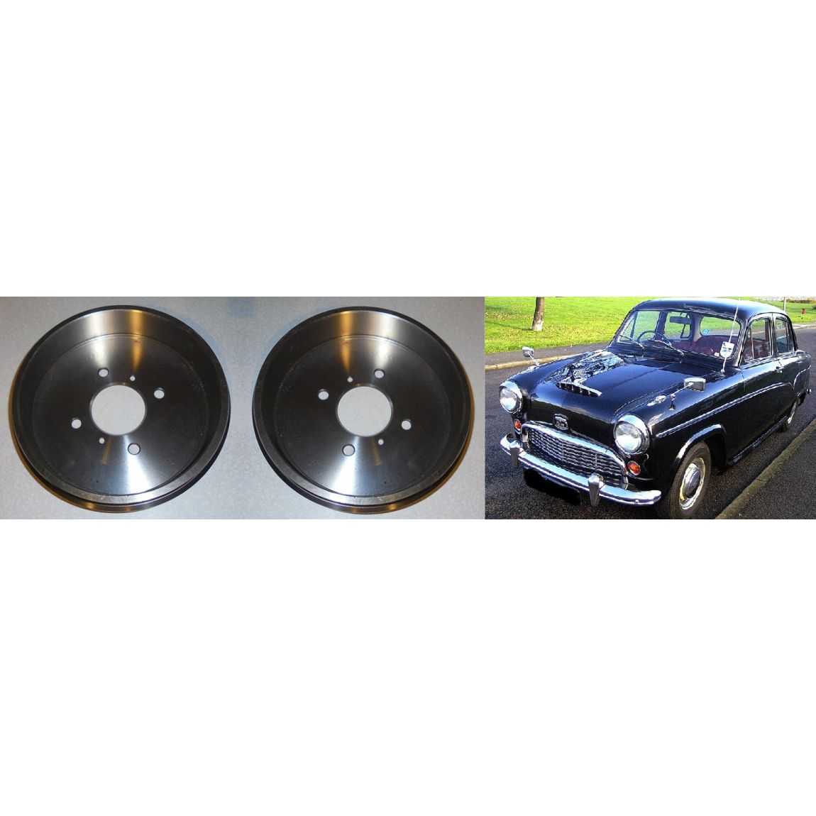 *** BRAKE DRUMS FRONT x2 (Austin A40 Cambridge) (** From 1954- 56 **)