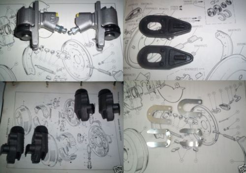 FRONT & REAR BRAKE WHEEL CYLINDERS with FITTING CLIPS & GAITERS (Ford Anglia Prefect 100e) (**From 1958- 62**) 