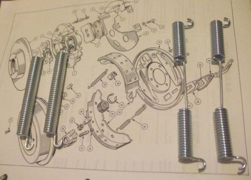REAR BRAKE SHOE SPRINGS x4 (Reliant Ant TW9) (700cc, 750cc & 850cc) (1967- 87)  