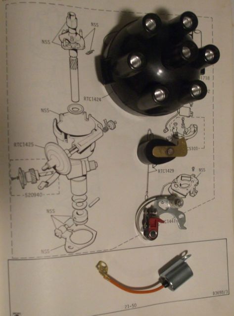 DISTRIBUTOR CAP POINTS ROTOR ARM CONDENSER (Humber Imperial) (1964- 66)  