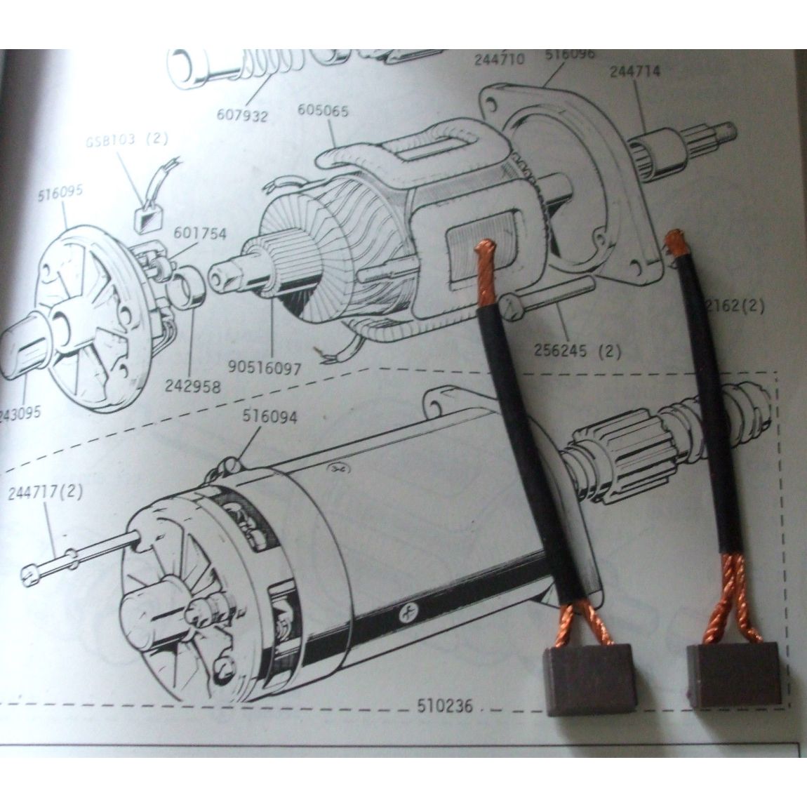 STARTER MOTOR BRUSHES SET (Jaguar Mk4 Mk5 Mk6) (1946- 50) 