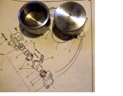FRONT BRAKE CALIPER PISTONS x2 (Vauxhall Viva HB HC GT) (1.2, 1.3 & 1.6) (** Lockheed Brakes **) (1966- 78)