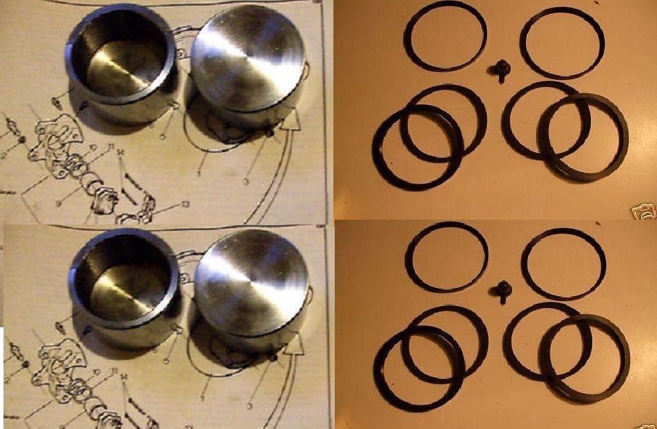 (x4) FRONT BRAKE CALIPER PISTONS & SEALS (MG Midget) (From Oct 62- 79) 