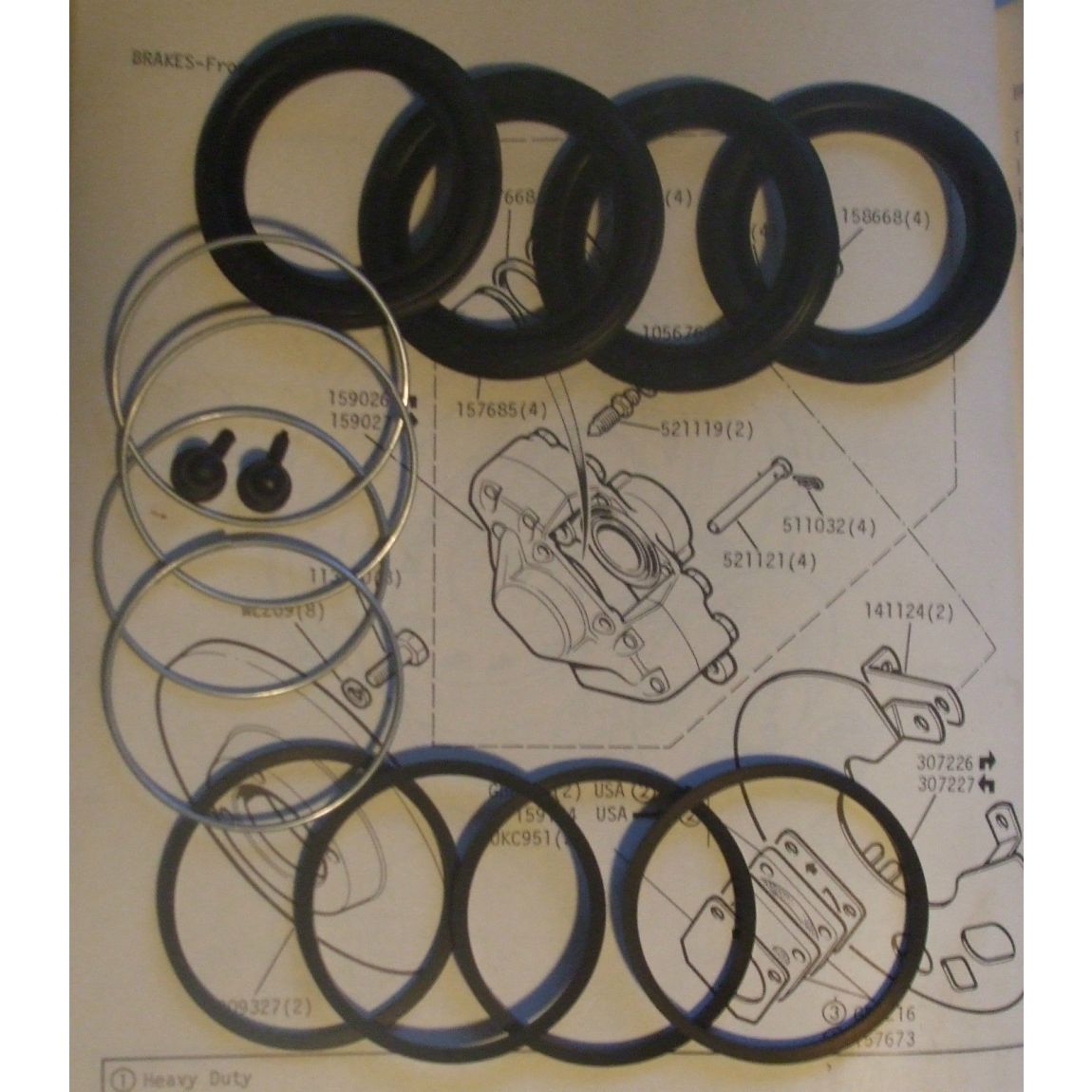 FRONT BRAKE CALIPER REPAIR SEALS KITS x2 (Ford Consul 2000 & V4) (1972- 75)