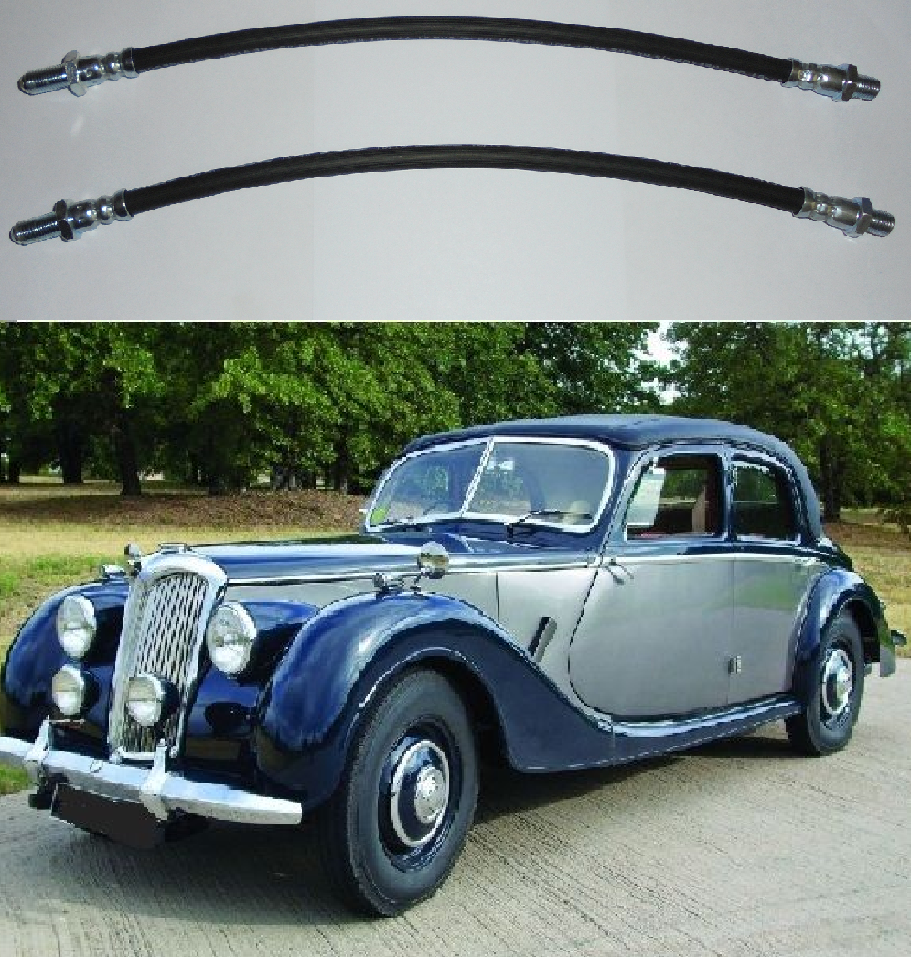 FRONT BRAKE HOSES x2 (Riley RMA 1-1/2 Litre) (** From Ch.14,903 **) (** From 1948- 52 **)