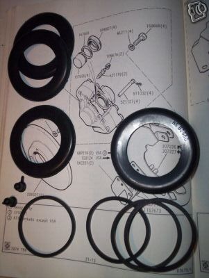 FRONT BRAKE CALIPER REPAIR SEALS KITS x2 (AC Ace Aceca Greyhound & Defiant) (1958- 63) 