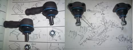 TRACK ROD ENDS & TOP BALL JOINTS x4 (Lotus Europa) (1966- 75) 