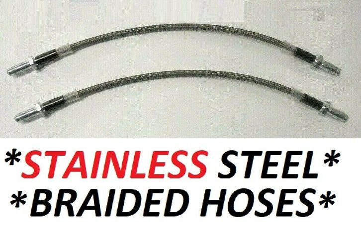 FRONT BRAKE HOSES (*STAINLESS STEEL BRAIDED) x2 (Reliant Kitten & Fox) (1975- 90)