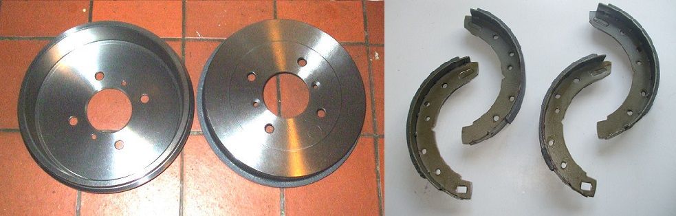 REAR BRAKE SHOES & DRUMS x2 (TVR 1600M 2500M 3000M)  (1972- 79)