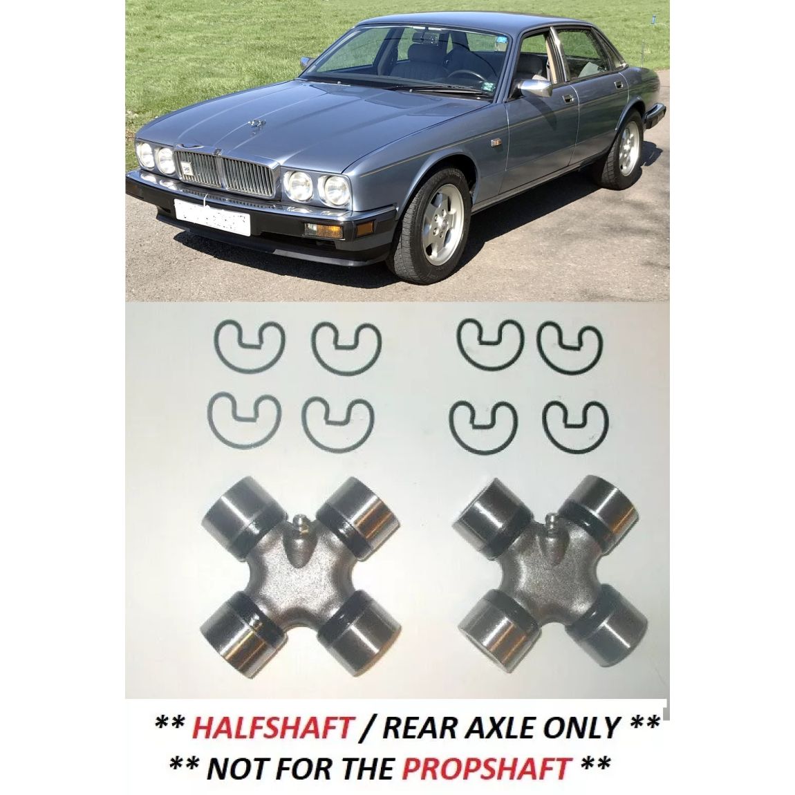 HALFSHAFT UNIVERSAL JOINTS x2 (Jaguar XJ40 XJ XJ6 X300) (* From 1986- 97 **)  